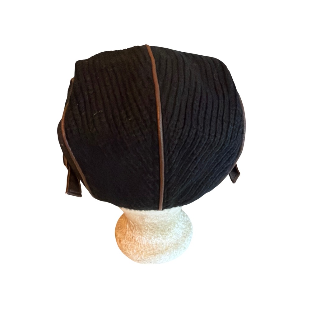 Jamont Flat Cap Black Brown Ribbed Knit Ivy Newsboy Hat Adjustable Side Straps - Picture 2 of 6